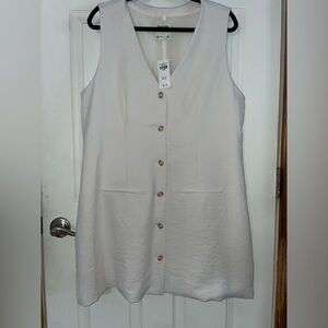 Abercrombie & Fitch Off White V-Neck Dress NWT Extra Large
